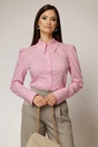 Camasa DY Fashion roz din poplin cu manseta cu butoniera, 1, dyfashion.ro