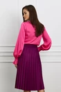 Camasa eleganta fucsia cu pliuri pe bust