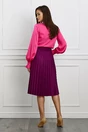 Camasa eleganta fucsia cu pliuri pe bust