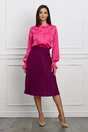 Camasa eleganta fucsia cu pliuri pe bust