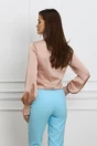 Camasa eleganta rose cu pliuri pe bust