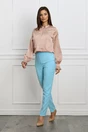 Camasa eleganta rose cu pliuri pe bust