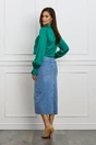 Camasa eleganta verde cu pliuri pe bust