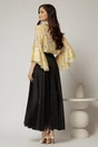 Camasa galbena cu imprimeuri florale si volanase la maneci si bust, 2, dyfashion.ro