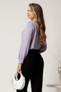 Camasa lila din voal cu guler tip funda si perla, 2, dyfashion.ro