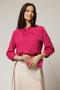 Camasa magenta cu funda la guler si inchidere cu nasturi, 1, dyfashion.ro