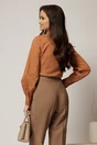 Camasa maro din poplin cu croi cambrat si guler ascutit, 2, dyfashion.ro