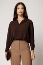 Camasa maro din voal satinat, 1, dyfashion.ro
