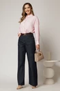 Camasa roz cu dungi cu maneci lungi si croi oversize, 3, dyfashion.ro