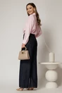 Camasa roz cu dungi cu maneci lungi si croi oversize, 2, dyfashion.ro