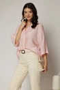 Camasa roz din modal cu buline si maneci scurte, 1, dyfashion.ro