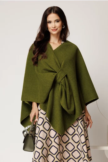 Capa lejera kaki din bucle cu inchidere petrecuta