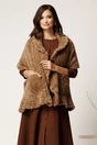 Capa scurta bej din blana, 1, dyfashion.ro
