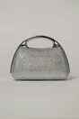 Clutch argintiu cu pietre stralucitoare si maner metalic, 2, dyfashion.ro