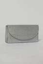 Clutch argintiu elegant cu clapeta curbata decorata cu strasuri, 2, dyfashion.ro
