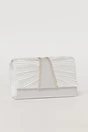 Clutch argintiu satinat decorat cu benzi stralucitoare, 2, dyfashion.ro