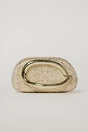 Clutch auriu cu design modern stralucitor si maner metalic, 1, dyfashion.ro