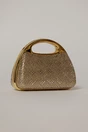 Clutch auriu cu pietre stralucitoare si maner metalic, 1, dyfashion.ro