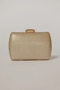 Clutch auriu din material textil stralucitor, 1, dyfashion.ro