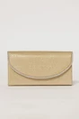 Clutch auriu elegant cu clapeta curbata decorata cu strasuri, 1, dyfashion.ro