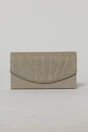 Clutch auriu elegant cu clapeta curbata si detalii plisate, 2, dyfashion.ro