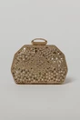 Clutch auriu elegant metalic cu strasuri si pietre decorative, 2, dyfashion.ro