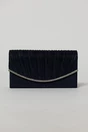 Clutch bleumarin elegant cu clapeta curbata si detalii plisate, 2, dyfashion.ro