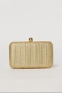 Clutch cu aspect metalic auriu cu design impletit, 1, dyfashion.ro