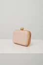 Clutch din lemn cu textura impletia bej