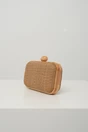Clutch din lemn cu textura impletia maro