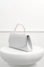 Clutch elegant argintiu cu glitter si maner din perle, 2, dyfashion.ro