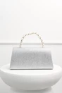 Clutch elegant argintiu cu glitter si maner din perle, 3, dyfashion.ro