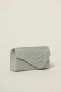 Clutch elegant argintiu cu pliuri si glitter, 2, dyfashion.ro