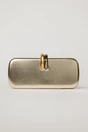 Clutch elegant auriu cu aspect metalizat si inchidere dubla, 1, dyfashion.ro