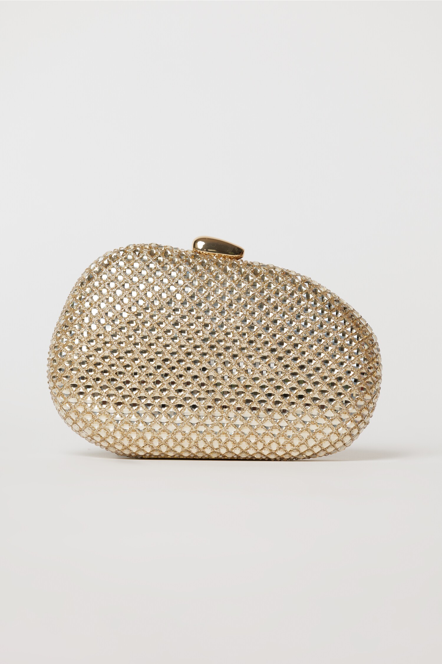 Clutch elegant auriu cu cristale stralucitoare