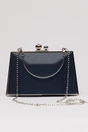 Clutch elegant bleumarin cu rama metalica, 2, dyfashion.ro