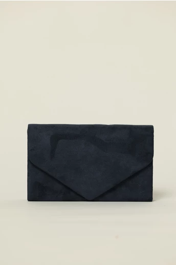 Clutch elegant bleumarin cu textura fina