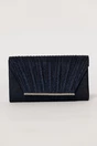 Clutch elegant bleumarin din lurex si detalii plisate, 1, dyfashion.ro