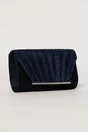 Clutch elegant bleumarin din lurex si detalii plisate, 2, dyfashion.ro