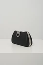 Clutch elegant din fir lurex negru cu inchidere metalica cu strasuri