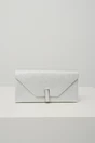 Clutch elegant din glitter argintiu cu inchidere metalica