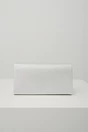 Clutch elegant din glitter argintiu cu inchidere metalica