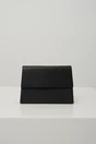 Clutch elegant din glitter negru cu forma patrata