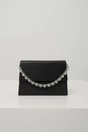 Clutch elegant din glitter negru cu forma patrata