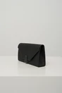 Clutch elegant din glitter negru cu inchidere metalica