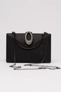 Clutch elegant negru cu design geometric, 2, dyfashion.ro