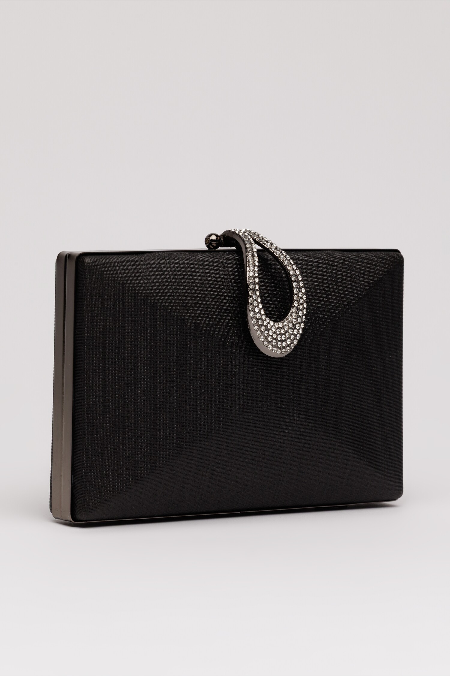Clutch elegant negru cu design geometric
