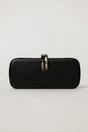 Clutch elegant negru cu inchidere metalica dubla, 1, dyfashion.ro