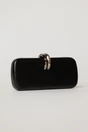 Clutch elegant negru cu inchidere metalica dubla, 2, dyfashion.ro