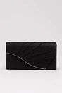 Clutch elegant negru cu pliuri si glitter, 1, dyfashion.ro